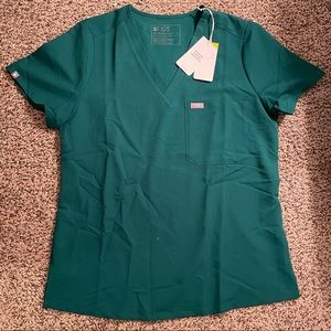 Figs hunter green Catarina one pocket scrub top medium NWT